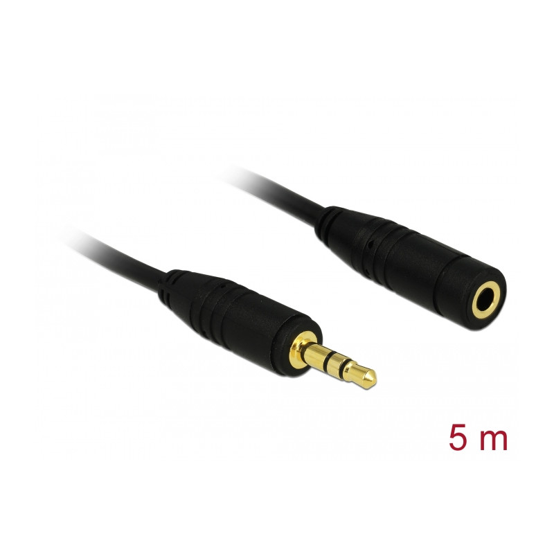 Delock Verlängerungskabel Audio Klinke 3,5 mm Stecker / Buchse 5 m