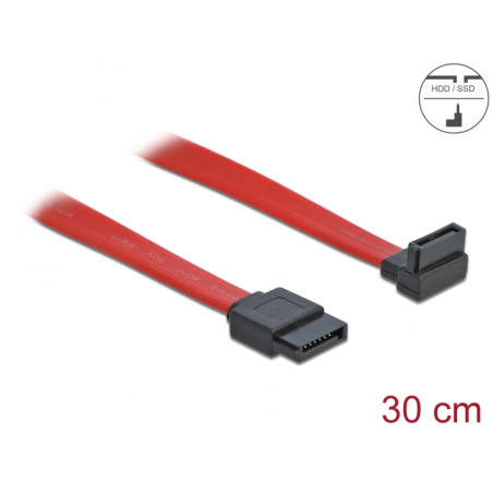 Delock SATA 3 Gb/s Kabel gerade auf oben gewinkelt 30 cm rot
