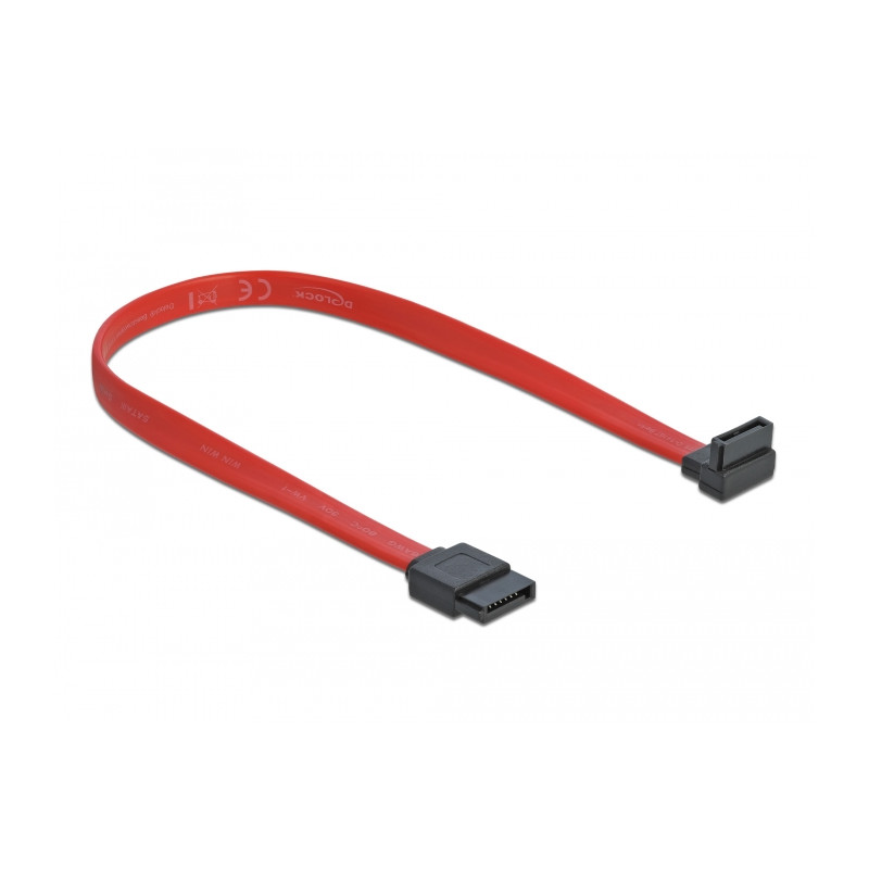 Delock SATA 3 Gb/s Kabel gerade auf oben gewinkelt 30 cm rot