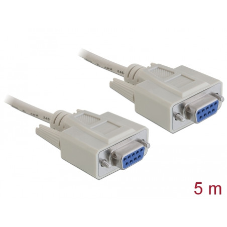 RS-232 Kabel Seriell D-Sub9 Buchse zu Buchse 5 m Nullmodem Delock