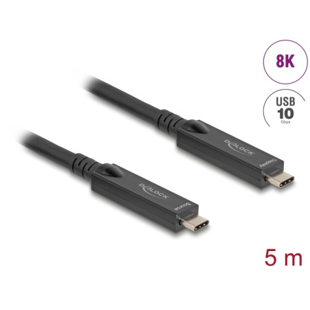 Delock Aktives Optisches USB-C™ 8K Video + Daten + PD Kabel 5 m