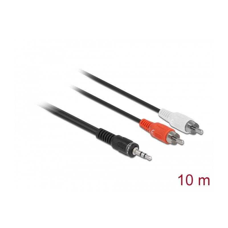 Delock Kabel Audio 3,5 mm Klinkenstecker - 2 x Cinch Stecker 10 m