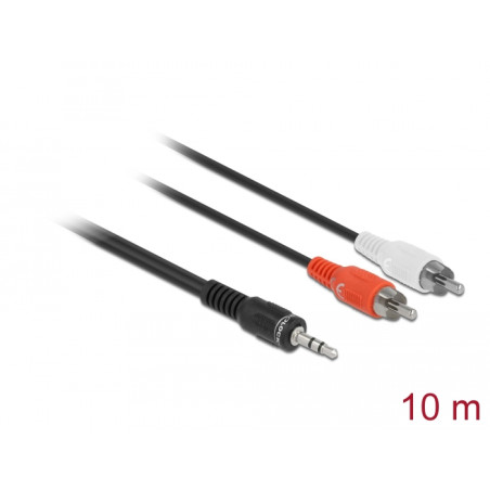 Delock Kabel Audio 3,5 mm Klinkenstecker - 2 x Cinch Stecker 10 m