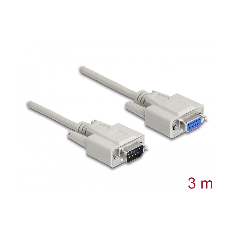 Delock Serielles Kabel D-Sub 9 Stecker zu Buchse 3 m
