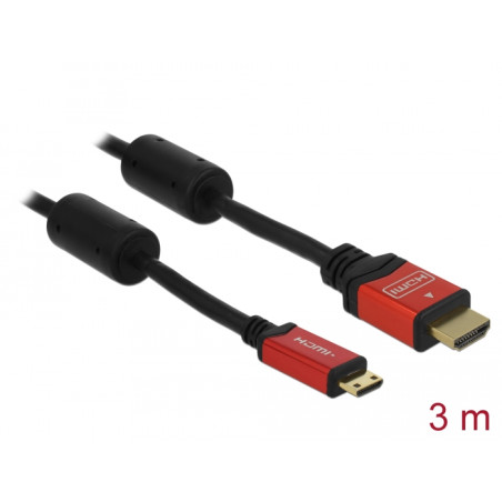 Delock Kabel High Speed HDMI mit Ethernet - HDMI A Stecker - HDMI Mini-C Stecker 4K 3 m