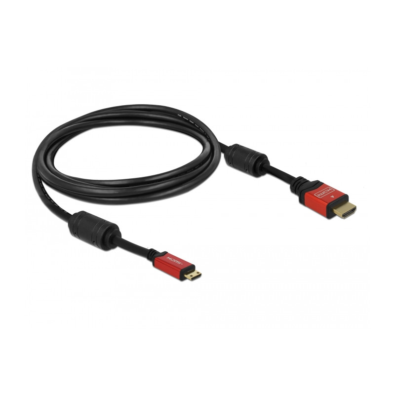 Delock Kabel High Speed HDMI mit Ethernet - HDMI A Stecker - HDMI Mini-C Stecker 4K 3 m