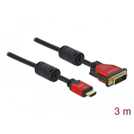 Delock HDMI zu DVI 24+1 Kabel bidirektional 3 m