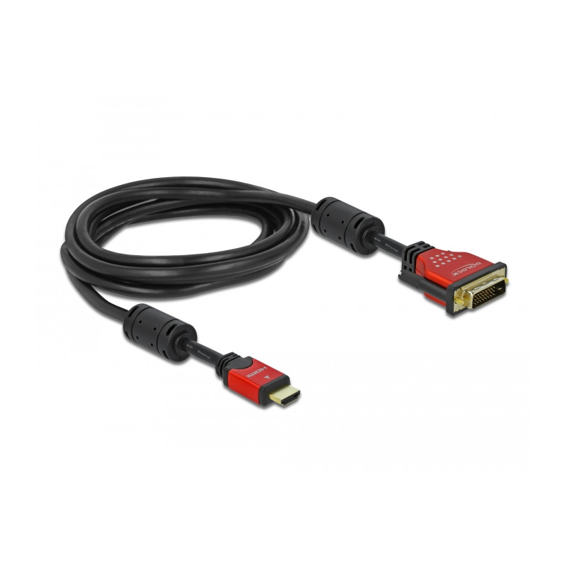 Delock HDMI zu DVI 24+1 Kabel bidirektional 3 m