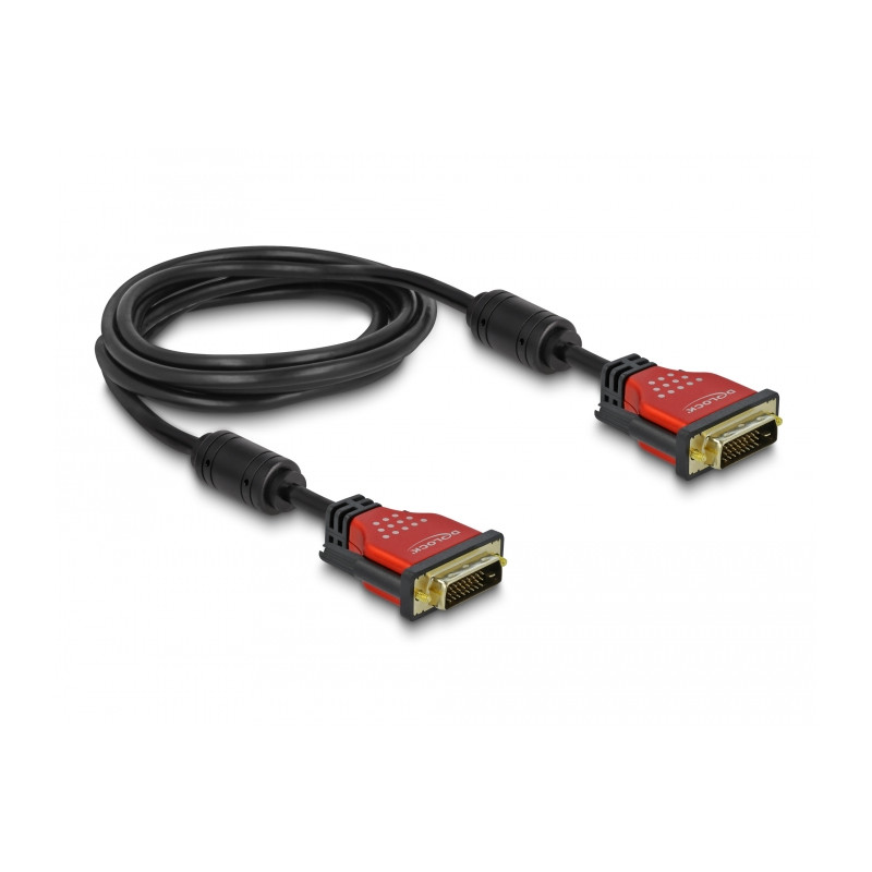 Delock Kabel DVI 24+1 Stecker - DVI 24+1 Stecker 3 m rot Metall