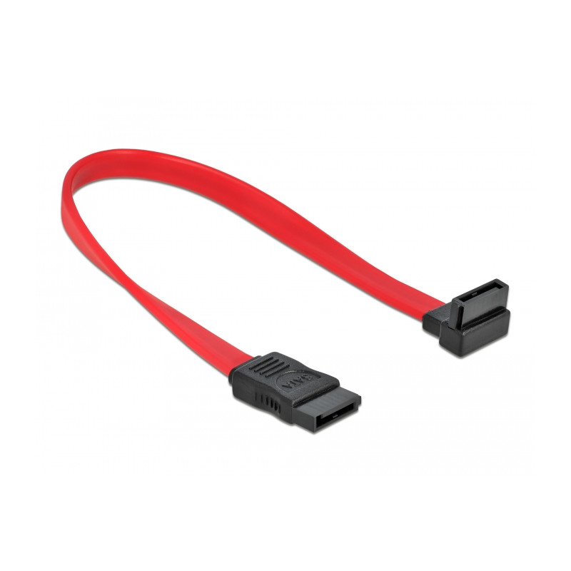 Delock SATA 3 Gb/s Kabel gerade auf oben gewinkelt 22 cm rot