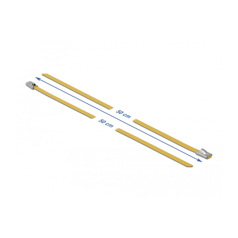 Delock Edelstahlkabelbinder L 500 x B 4,6 mm gelb 10 Stück