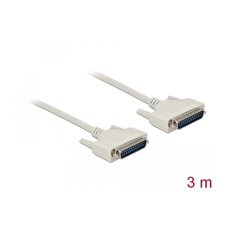 Delock Serielles Kabel D-Sub 25 Stecker zu Stecker 3 m