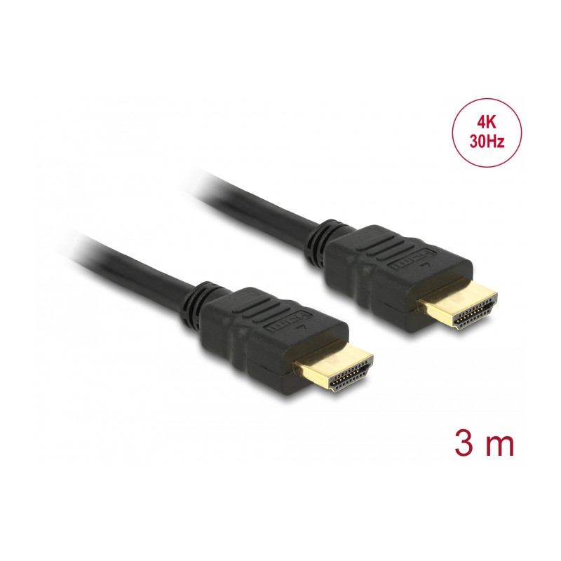 Delock Kabel High Speed HDMI mit Ethernet – HDMI A Stecker - HDMI A Stecker 4K 3 m