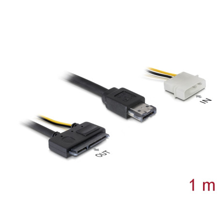 Delock Kabel eSATAp - SATA 22pin 2½" - 3½" HDD 1m