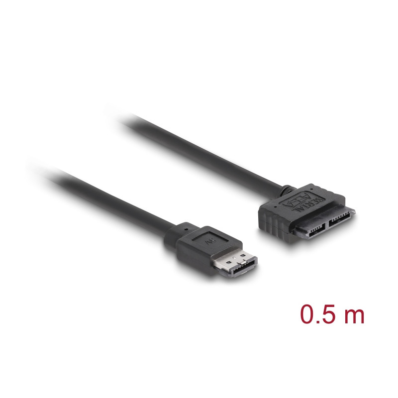 Delock Kabel eSATAp - Slimline SATA13 Pin 0,5 m