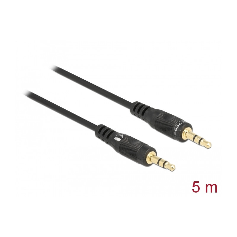 Delock Kabel Audio Klinke 3,5 mm 3 Pin Stecker / Stecker 5 m