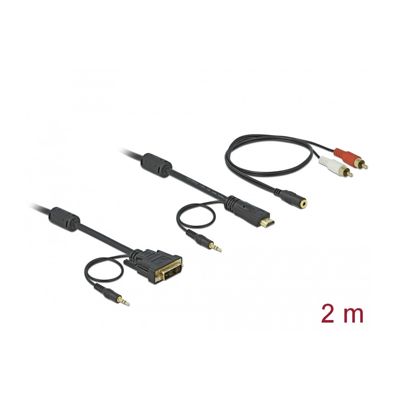 Delock Kabel DVI - HDMI + Sound Stecker-Stecker 2 m