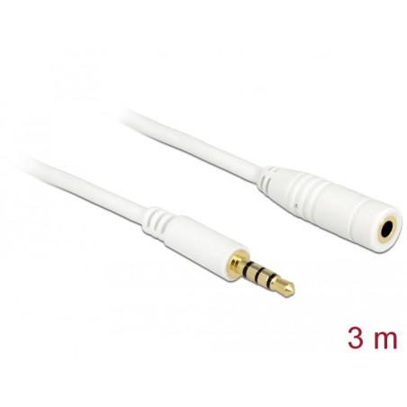 Delock Verlängerungskabel Audio Klinke 3,5 mm Stecker / Buchse 4 Pin 3 m