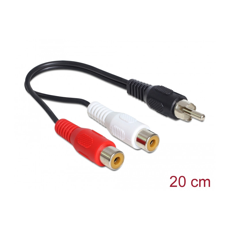 Delock Kabel Cinch 2 x Buchse - Cinch 1 x Stecker 0,2 m