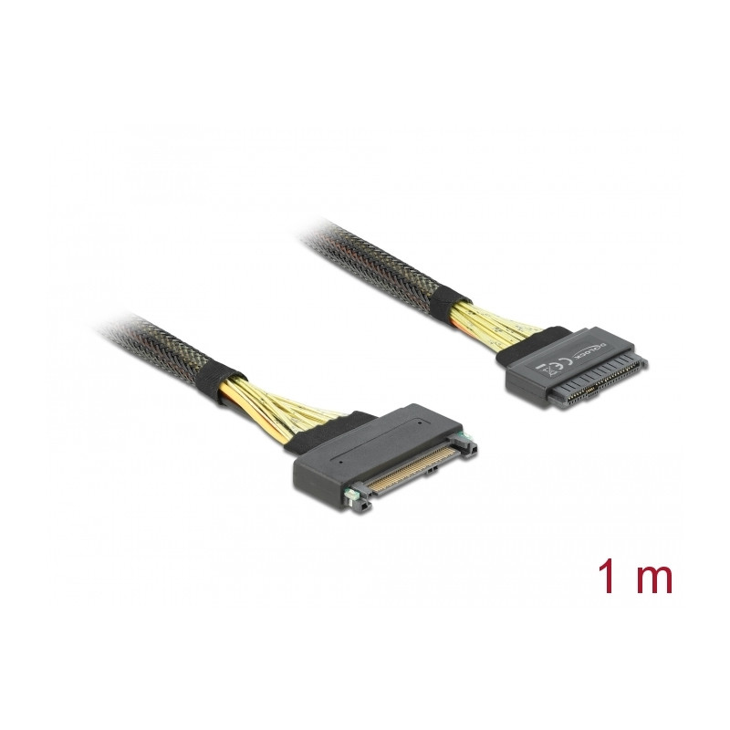 Delock Verlängerungskabel U.2 SFF-8639 Stecker - U.2 SFF-8639 Buchse 1 m