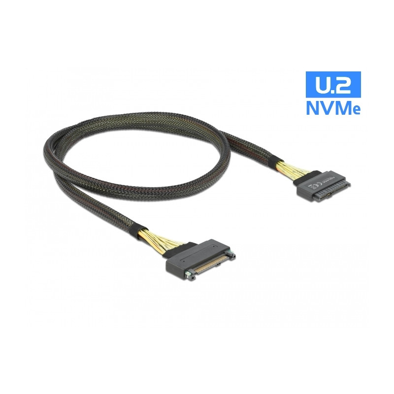 Delock Verlängerungskabel U.2 SFF-8639 Stecker - U.2 SFF-8639 Buchse 1 m