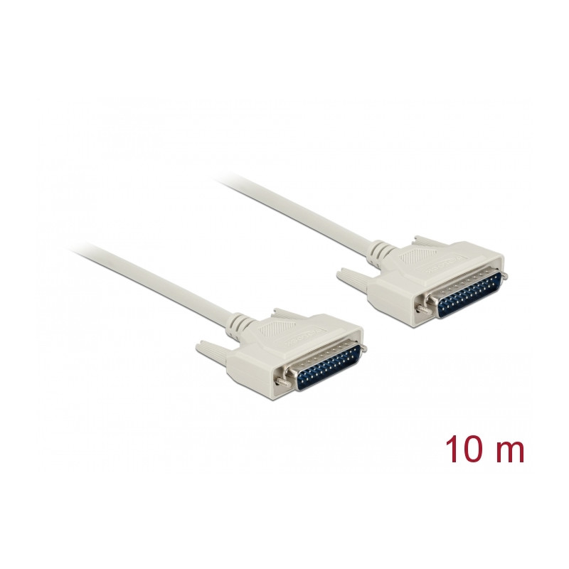 Delock Serielles Kabel D-Sub 25 Stecker zu Stecker 10 m