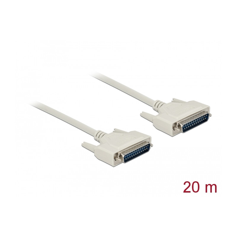 Delock Serielles Kabel D-Sub 25 Stecker zu Stecker 20 m