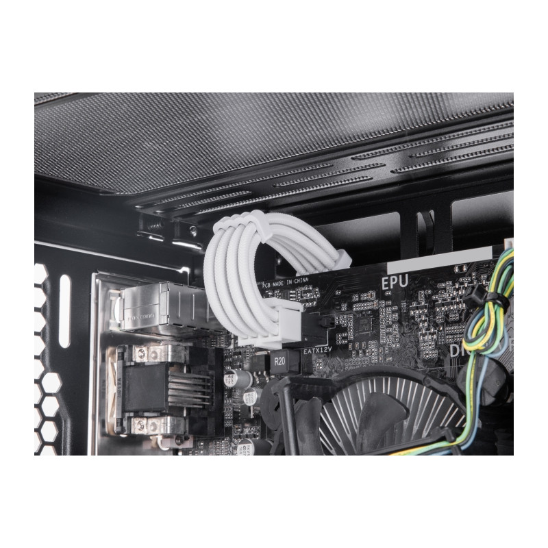 Delock PSU Verlängerungskabel Set 30 cm 5-teilig Sleeved mit Kabelkämmen (1 x 24 Pin ATX, 1 x 12 + 4 Pin 12VHPWR PCIe 5.0, 1 x 4