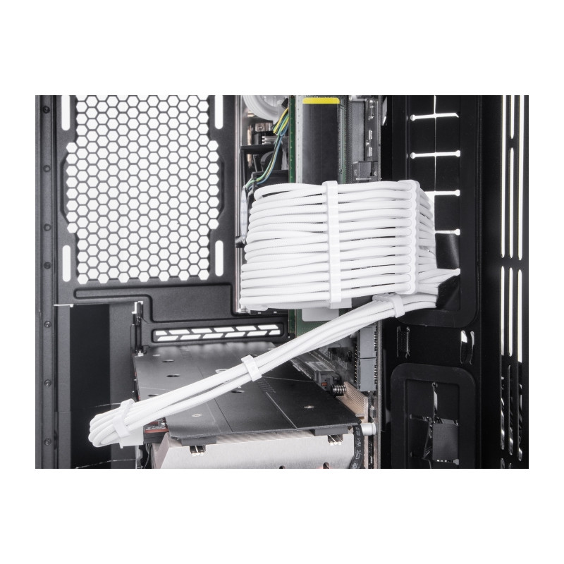 Delock PSU Verlängerungskabel Set 30 cm 5-teilig Sleeved mit Kabelkämmen (1 x 24 Pin ATX, 1 x 12 + 4 Pin 12VHPWR PCIe 5.0, 1 x 4