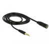 Delock Klinkenverlängerungskabel 3,5 mm 4 Pin Stecker zu Buchse 1 m schwarz