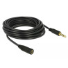 Delock Klinkenverlängerungskabel 3,5 mm 4 Pin Stecker zu Buchse 5 m schwarz