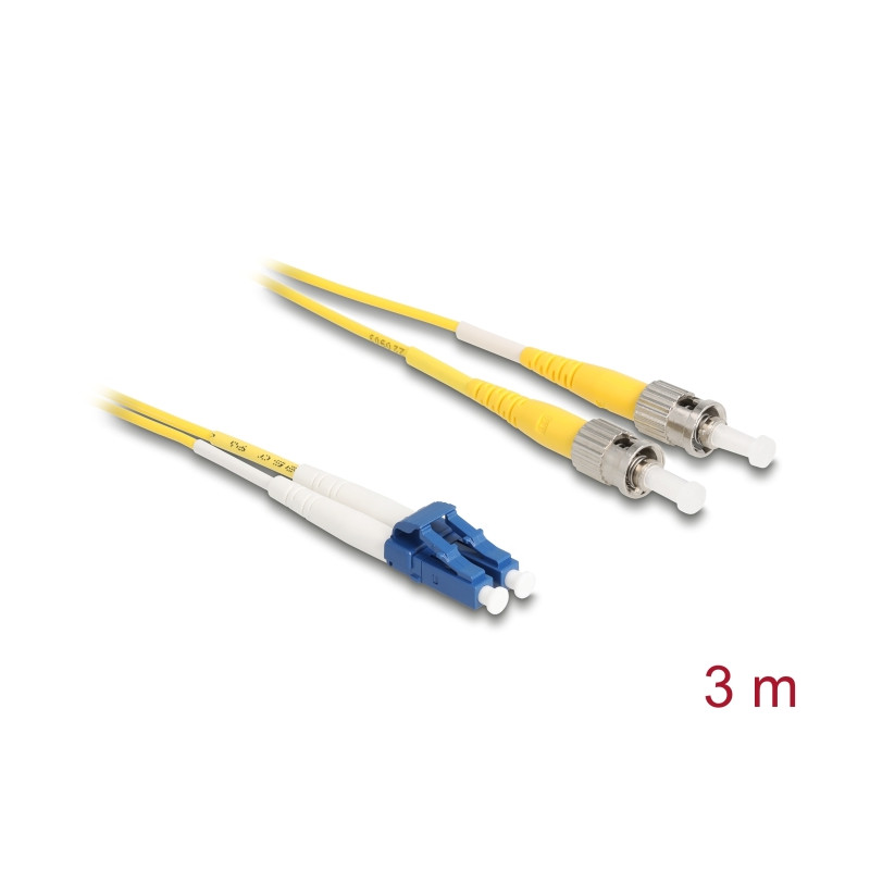 Delock Kabel Lichtwellenleiter LC Duplex zu ST Duplex Singlemode OS2 3 m