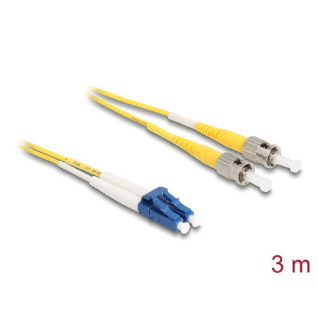 Delock Kabel Lichtwellenleiter LC Duplex zu ST Duplex Singlemode OS2 3 m