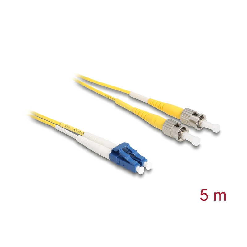 Delock Kabel Lichtwellenleiter LC Duplex zu ST Duplex Singlemode OS2 5 m