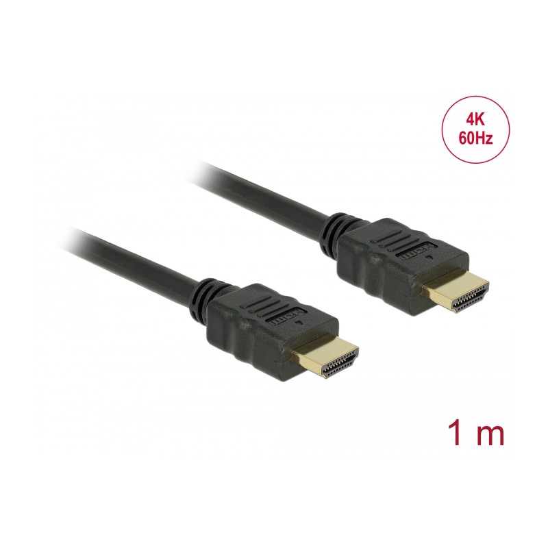 Delock Kabel High Speed HDMI mit Ethernet HDMI A Stecker - HDMI A Stecker 3D 4K 1 m