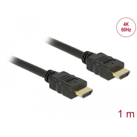 Delock Kabel High Speed HDMI mit Ethernet HDMI A Stecker - HDMI A Stecker 3D 4K 1 m