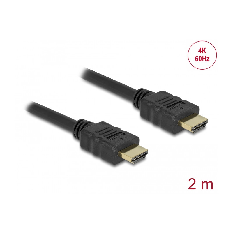 Delock Kabel High Speed HDMI mit Ethernet HDMI A Stecker - HDMI A Stecker 3D 4K 2 m