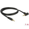 Delock Kabel Klinke 3,5 mm 4 Pin Stecker - Stecker gewinkelt 1 m schwarz