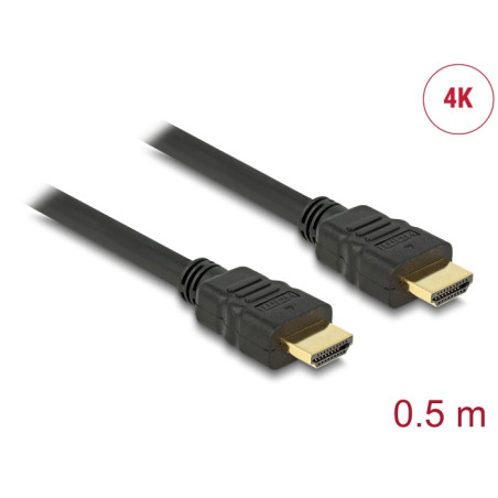 Delock Kabel High Speed HDMI mit Ethernet – HDMI A Stecker - HDMI A Stecker 4K 0,5 m