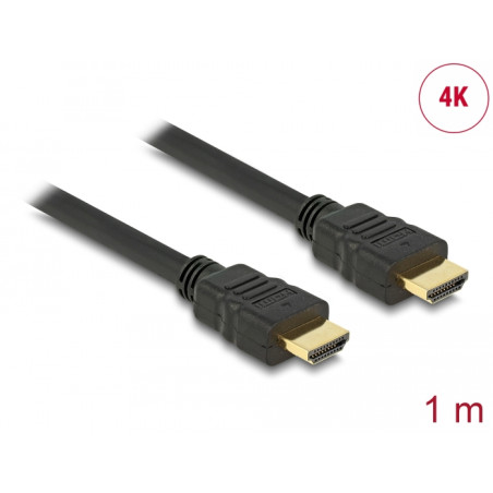 Delock Kabel High Speed HDMI mit Ethernet – HDMI A Stecker - HDMI A Stecker 4K 1,0 m