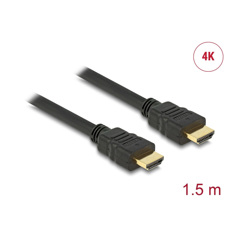 Delock Kabel High Speed HDMI mit Ethernet – HDMI A Stecker - HDMI A Stecker 4K 1,5 m