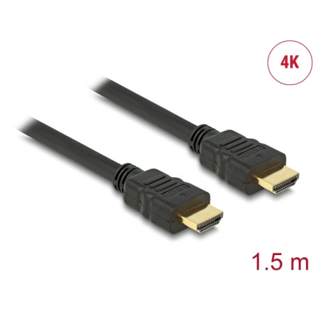 Delock Kabel High Speed HDMI mit Ethernet – HDMI A Stecker - HDMI A Stecker 4K 1,5 m