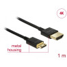 Delock Kabel High Speed HDMI mit Ethernet - HDMI-A Stecker - HDMI Mini-C Stecker 3D 4K 1 m Slim High Quality