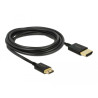 Delock Kabel High Speed HDMI mit Ethernet - HDMI-A Stecker - HDMI Mini-C Stecker 3D 4K 3 m Aktiv Slim High Quality