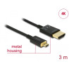 Delock Kabel High Speed HDMI mit Ethernet - HDMI-A Stecker - HDMI Micro-D Stecker 3D 4K 3 m Aktiv Slim High Quality