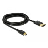 Delock Kabel High Speed HDMI mit Ethernet - HDMI-A Stecker - HDMI Micro-D Stecker 3D 4K 3 m Aktiv Slim High Quality