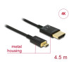 Delock Kabel High Speed HDMI mit Ethernet - HDMI-A Stecker - HDMI Micro-D Stecker 3D 4K 4,5 m Aktiv Slim High Quality