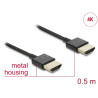 Delock Kabel High Speed HDMI mit Ethernet - HDMI-A Stecker - HDMI-A Stecker 3D 4K 0,5 m Slim High Quality