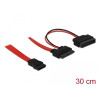 Delock Kabel Slim SATA Buchse - SATA 7 Pin + SATA 15 Pin 5 V 30 cm