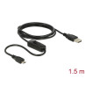 Delock Ladekabel USB 2.0 Typ-A Stecker - USB 2.0 Micro-B Stecker mit Schalter für Raspberry Pi 1,5 m